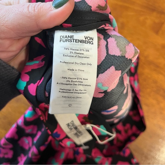 Diane Von Furstenberg pink and black cheetah print skirt size 8 - Picture 8 of 8